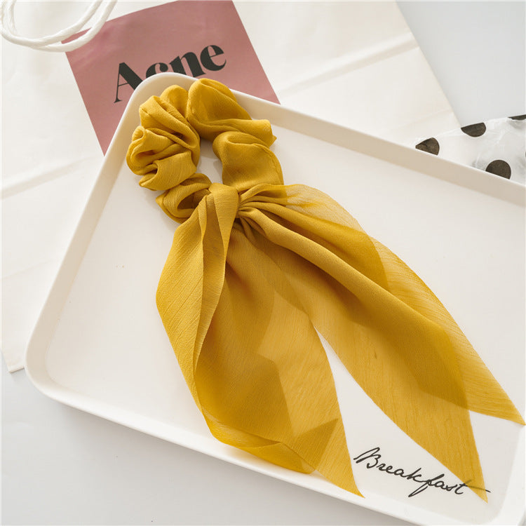 Chiffon plain scrunchies with tail