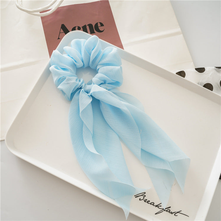 Chiffon plain scrunchies with tail