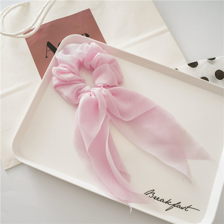 Chiffon plain scrunchies with tail