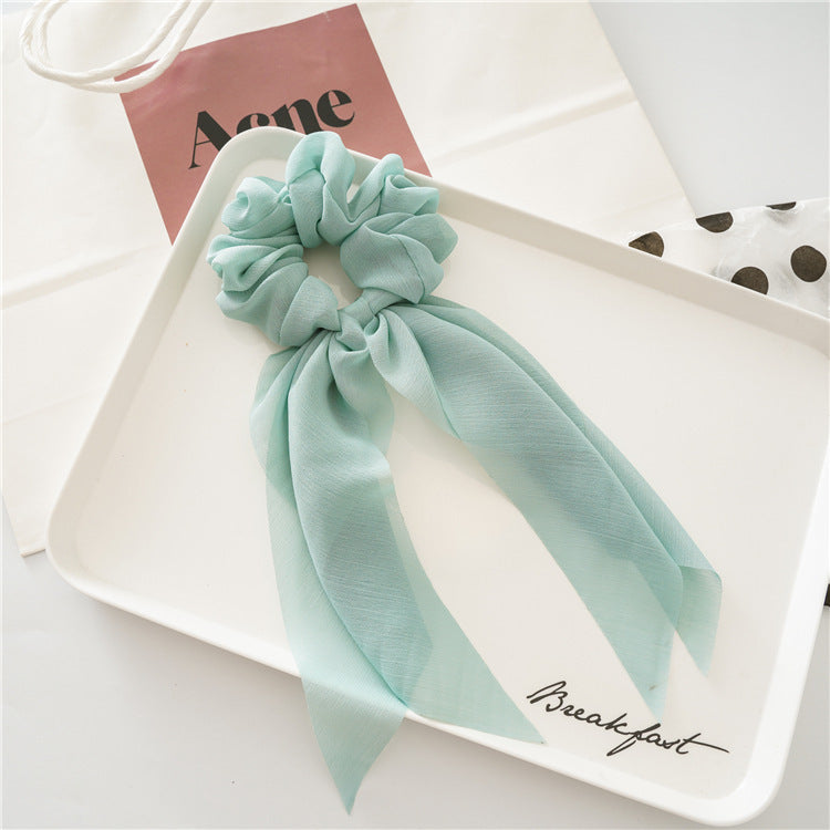 Chiffon plain scrunchies with tail