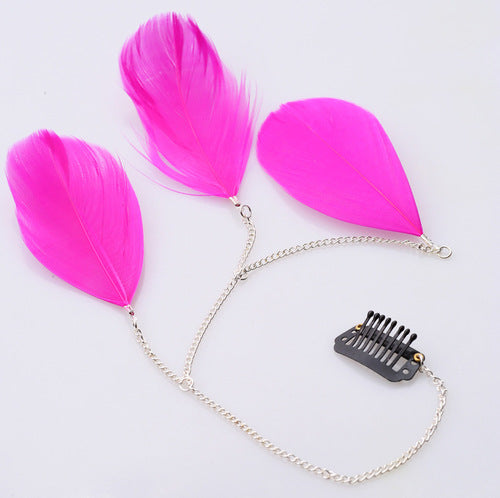 Feather-extension hair clip