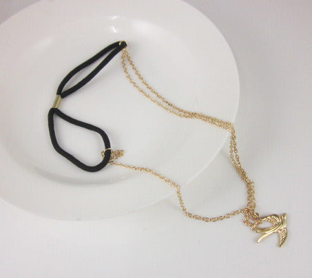 Dangling swallow hair chain (front-head)