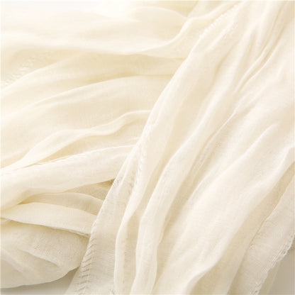 Fringed hollow solid long scarf