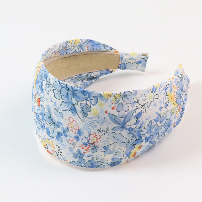 Floral prints flat wide headband