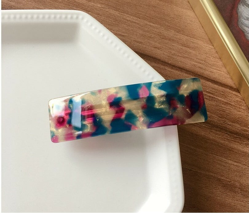 Resin hair barrette in multi colours