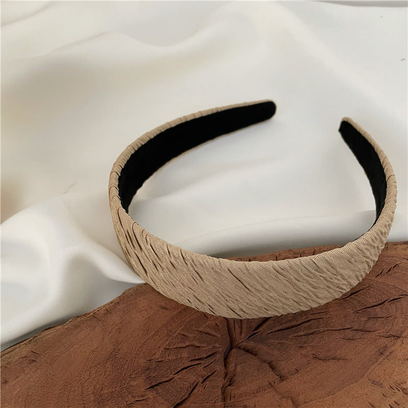 Plain colours ruched wide headband