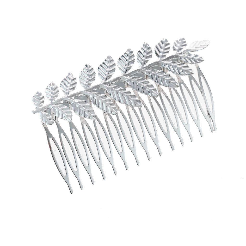 Metallic leaf hair comb