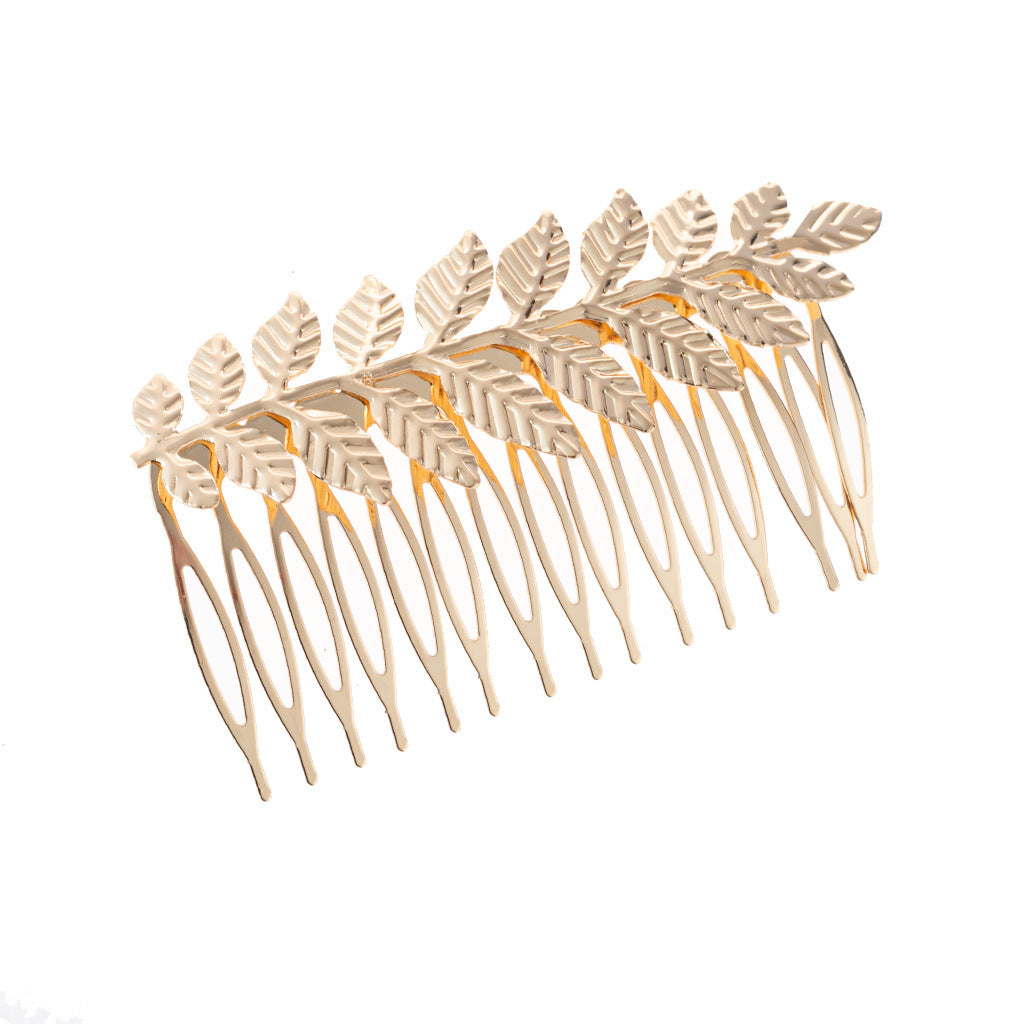 Metallic leaf hair comb