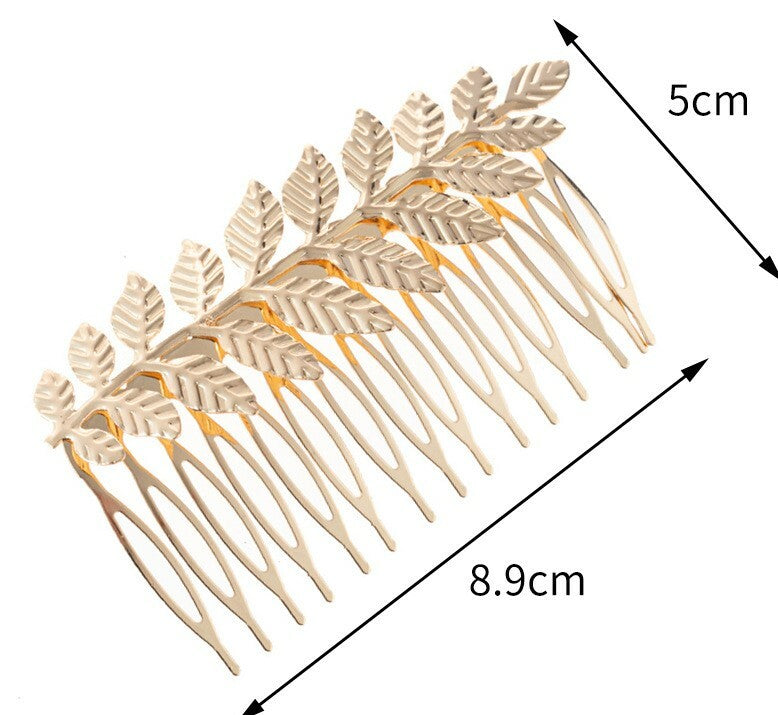 Metallic leaf hair comb