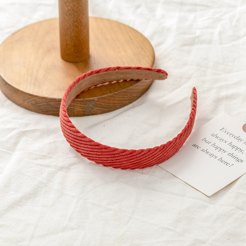 Plain colour corrugated corduroy headband