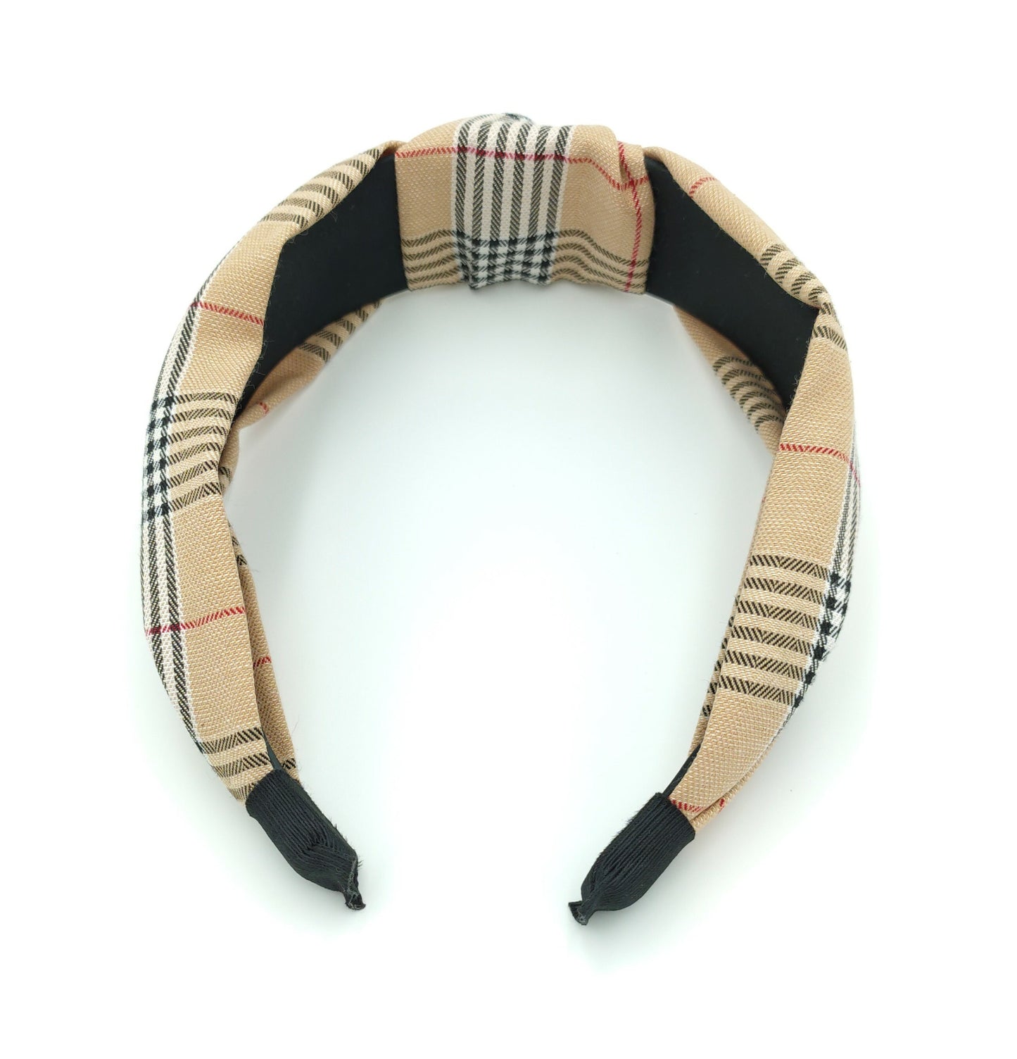 Scotch plaids knotted headband in beige