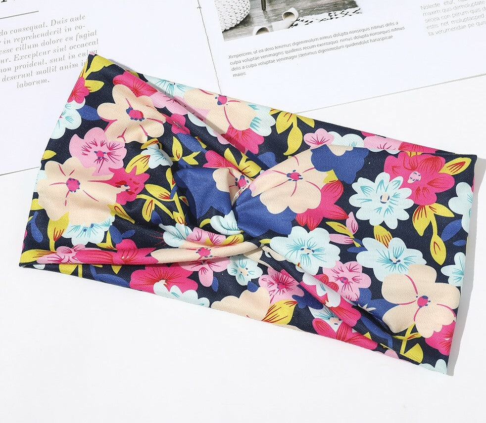 2-way stretch headband in multi-coloured printings