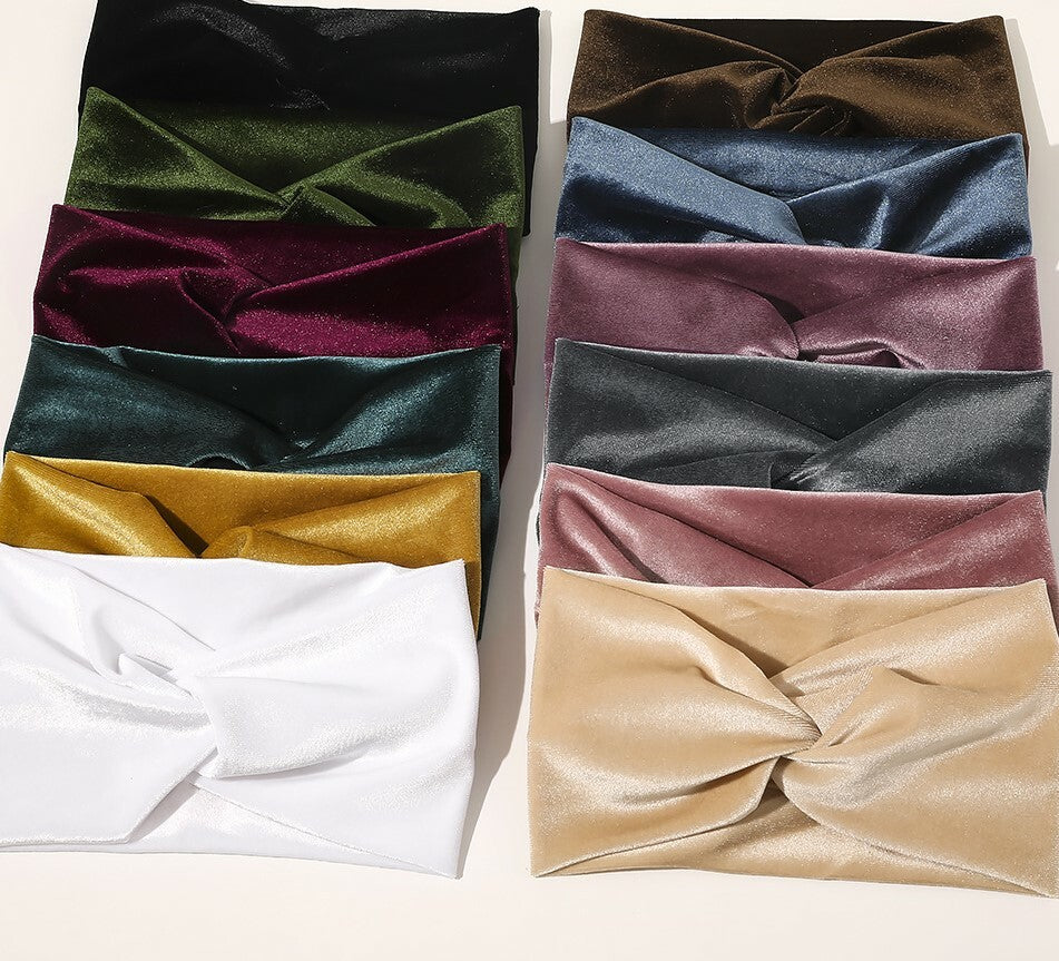 2-way twist front stretchy velvet headband