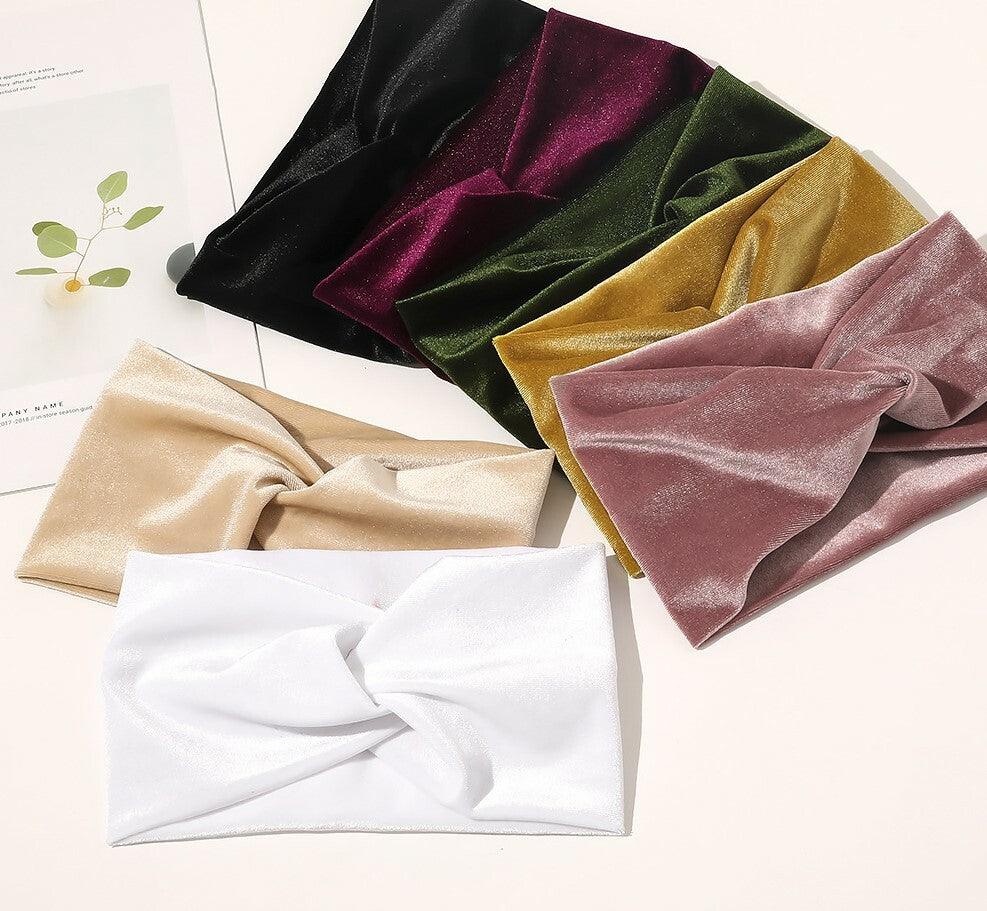 2-way twist front stretchy velvet headband