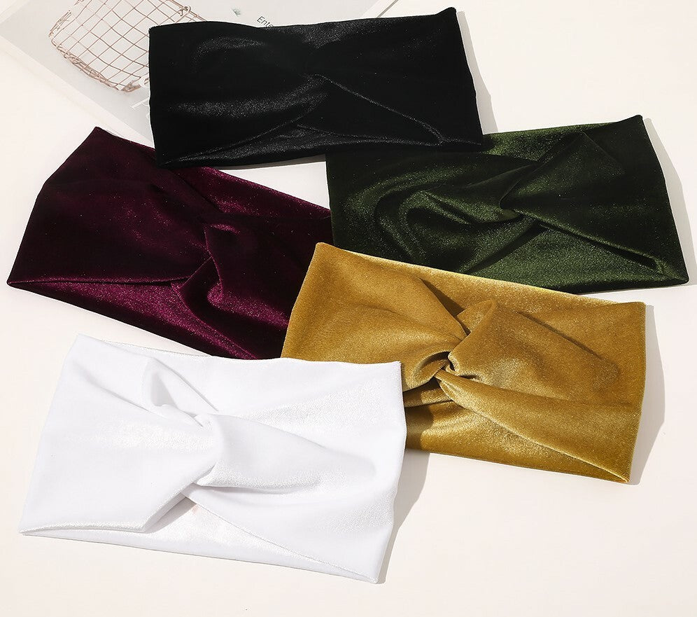 2-way twist front stretchy velvet headband