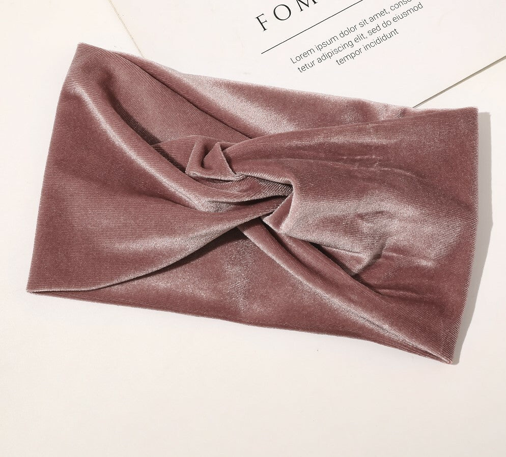 2-way twist front stretchy velvet headband