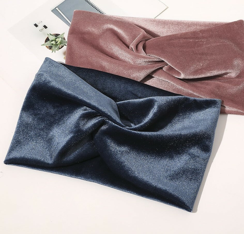 2-way twist front stretchy velvet headband