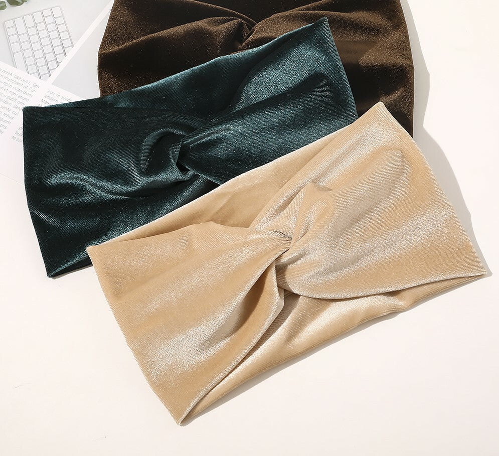 2-way twist front stretchy velvet headband