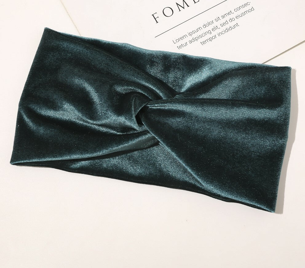 2-way twist front stretchy velvet headband