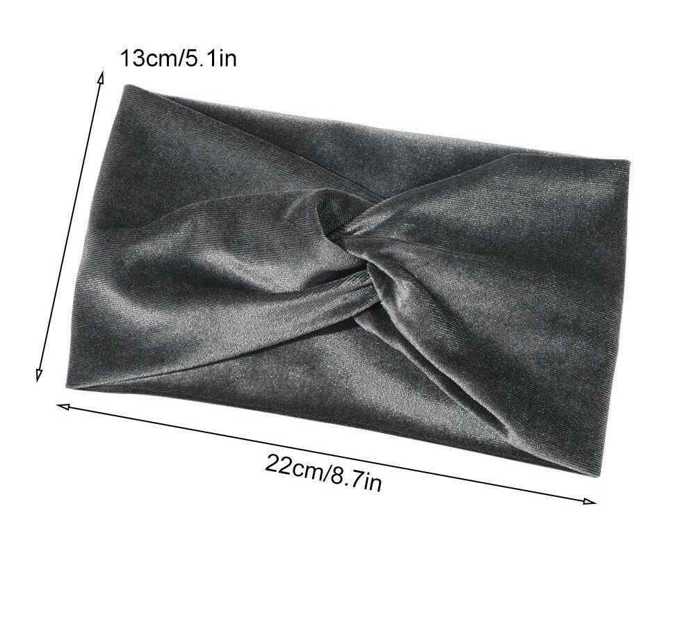 2-way twist front stretchy velvet headband