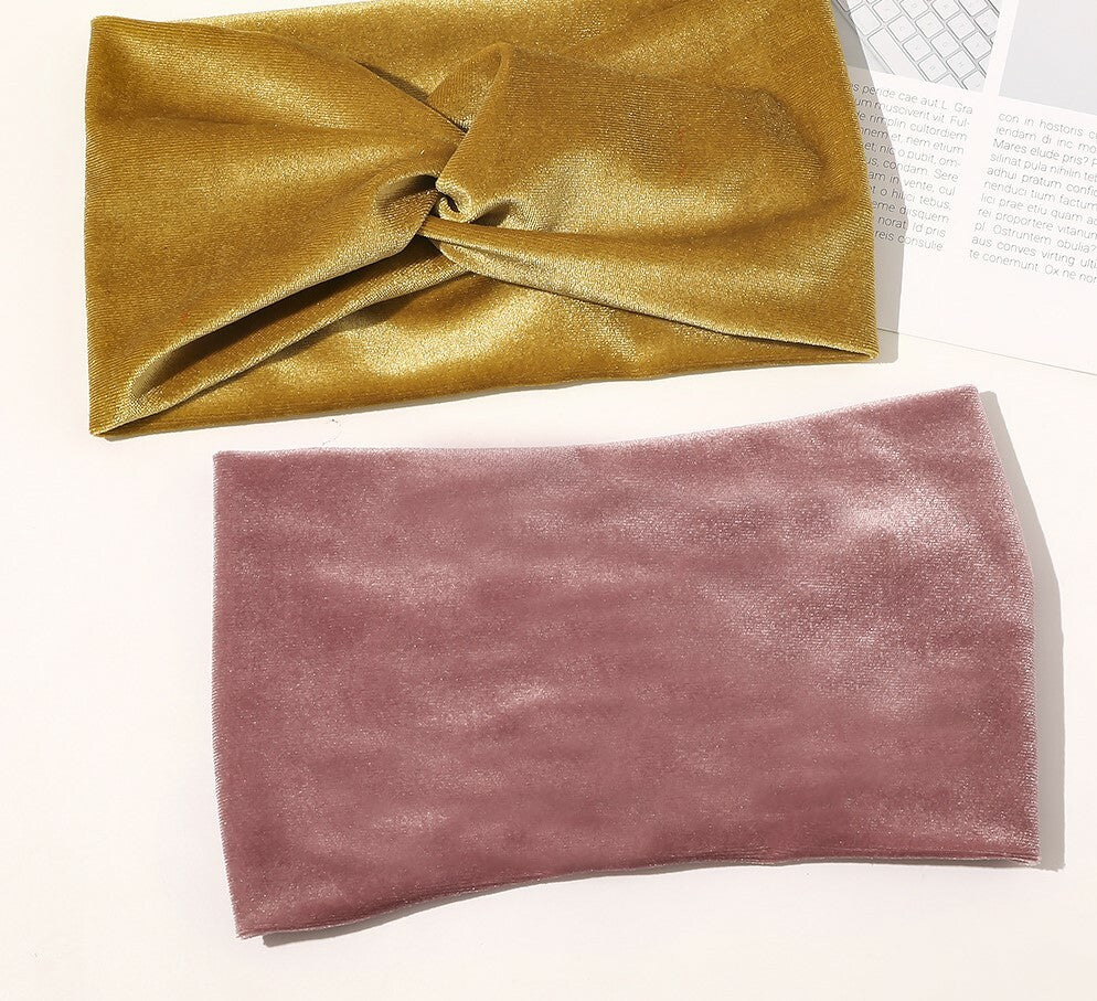 2-way twist front stretchy velvet headband