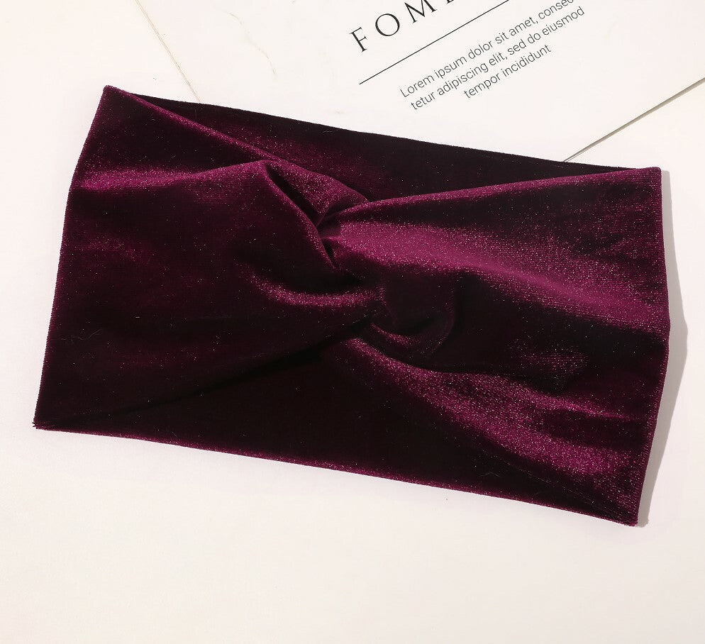 2-way twist front stretchy velvet headband
