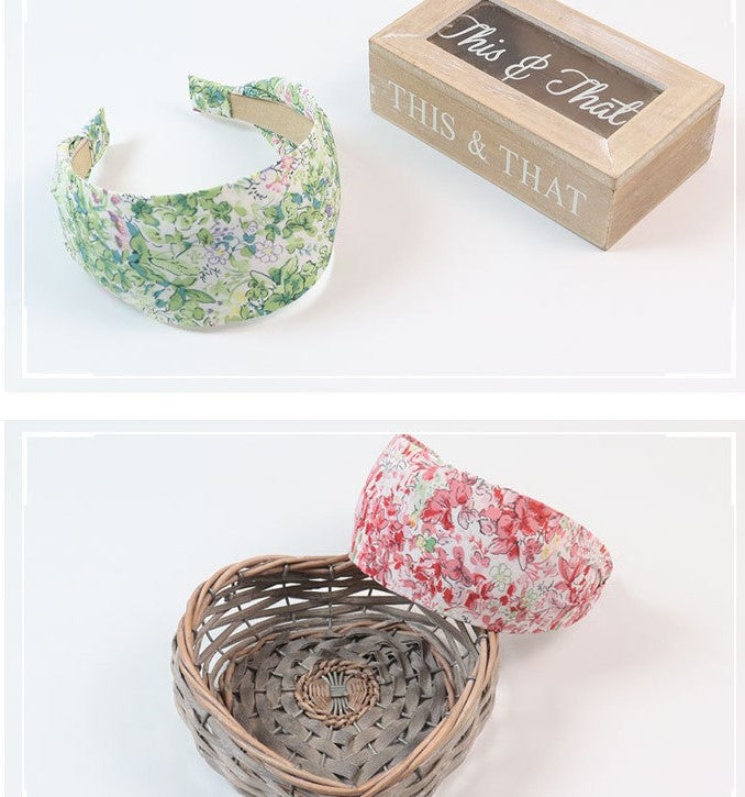 Floral prints flat wide headband