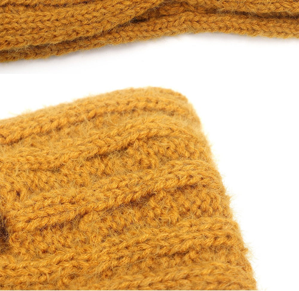 Double braids patterned twist front knitted headband
