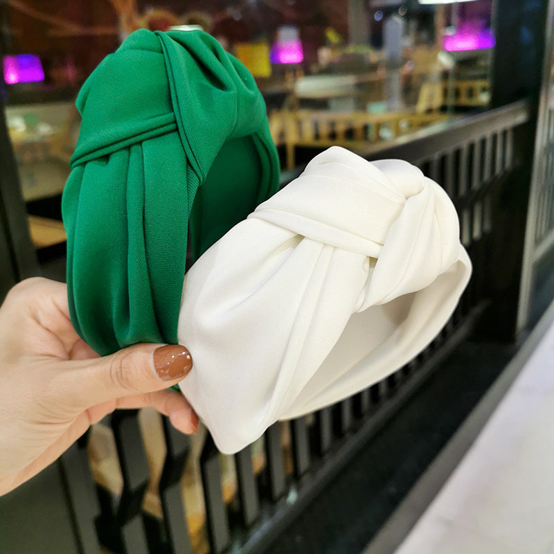 Premium silky satin knotted headband