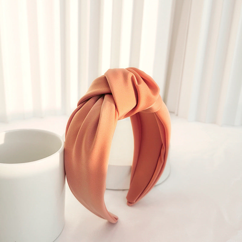 Premium silky satin knotted headband