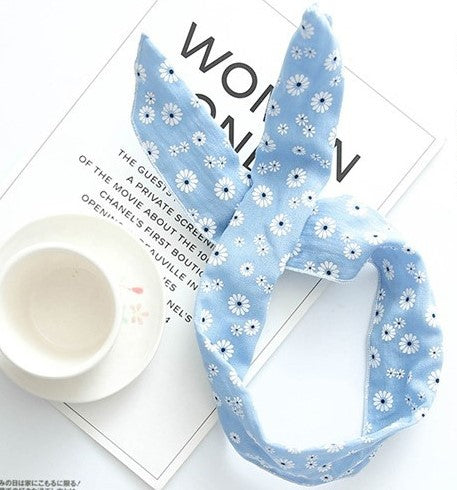 Bulk flowers print cotton twist hair scarf - 20 pieces