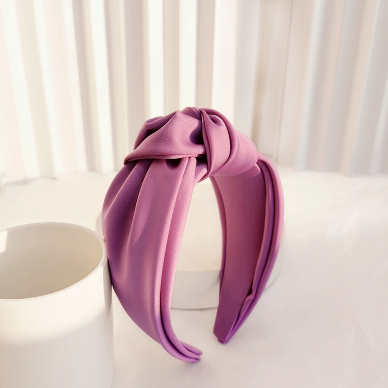 Premium silky satin knotted headband
