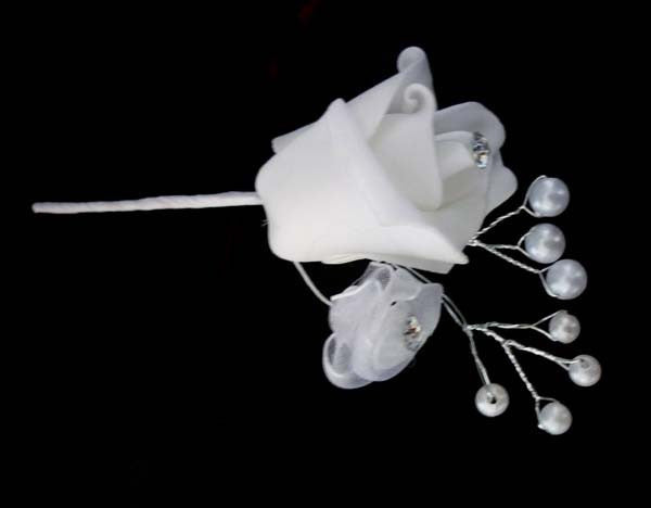 Rose bush flower hair stick (1 pair)