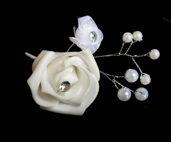 Rose bush flower hair stick (1 pair)