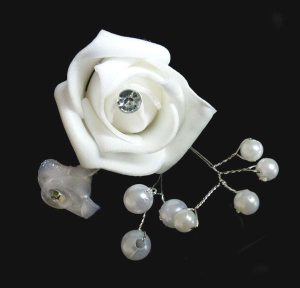 Rose bush flower hair stick (1 pair)