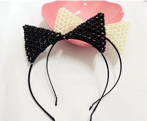 Pearl cat ears headband