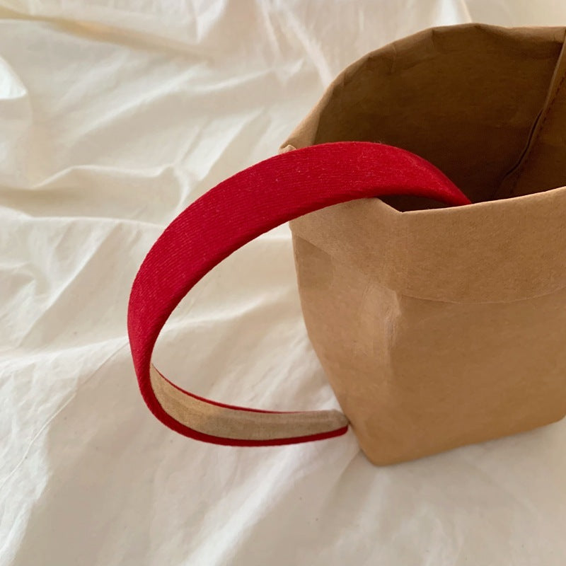 Plain colour knitted fabric headband