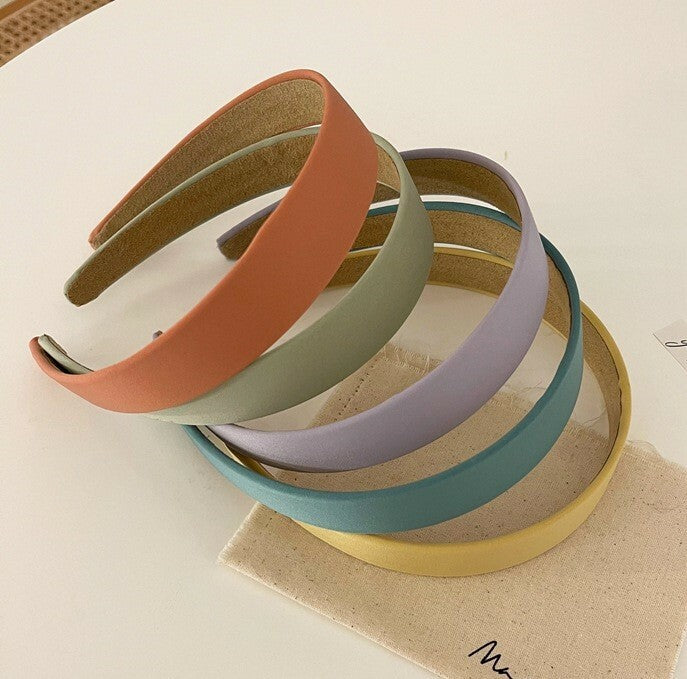 Plain colour satin chiffon headband