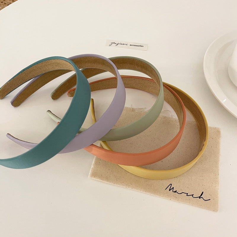 Plain colour satin chiffon headband