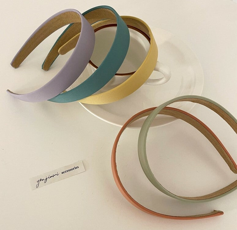Plain colour satin chiffon headband