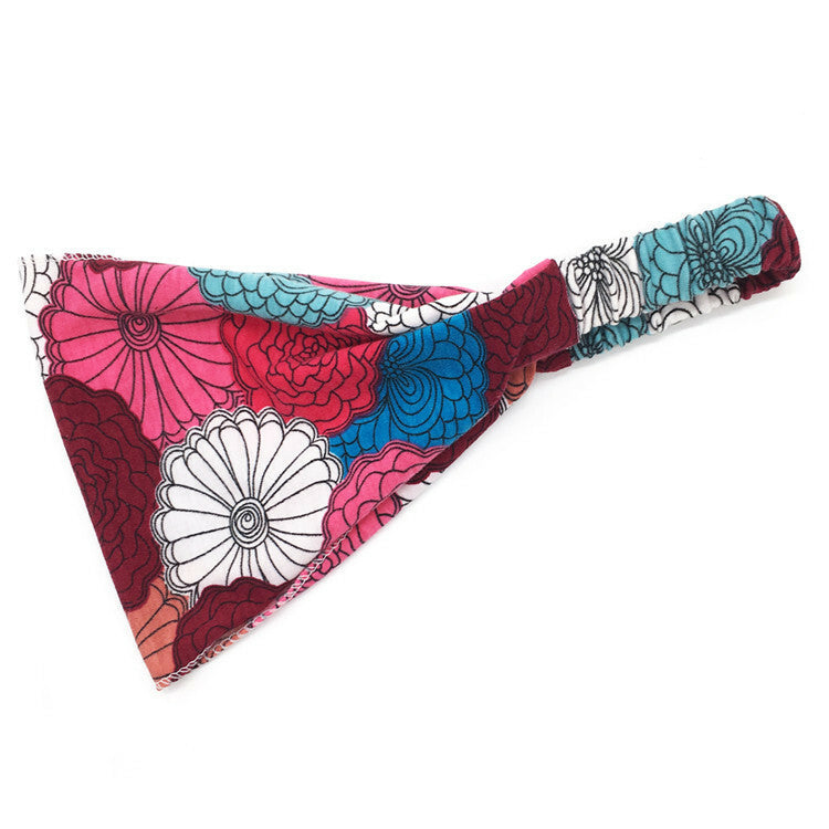 Printed thin cotton bandanna headband