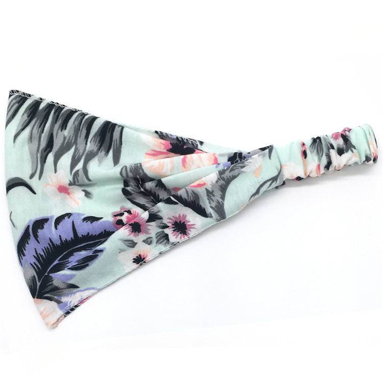 Printed thin cotton bandanna headband