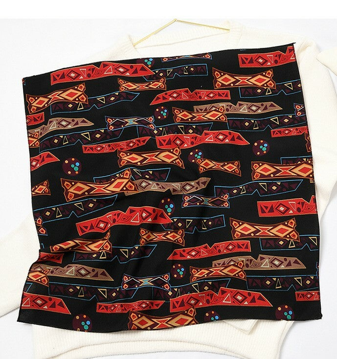 Geometry chiffon square scarf