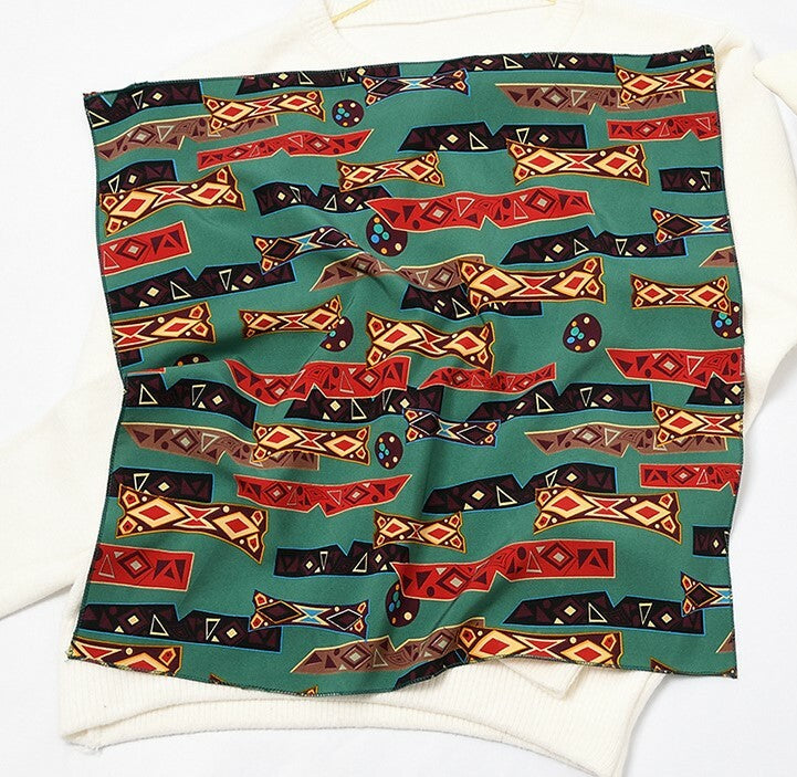 Geometry chiffon square scarf