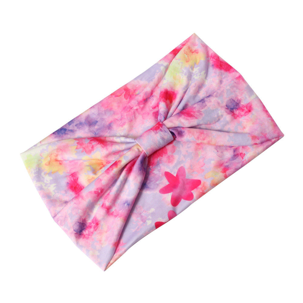 Tie-Dye floral prints 2-way bandanna headband