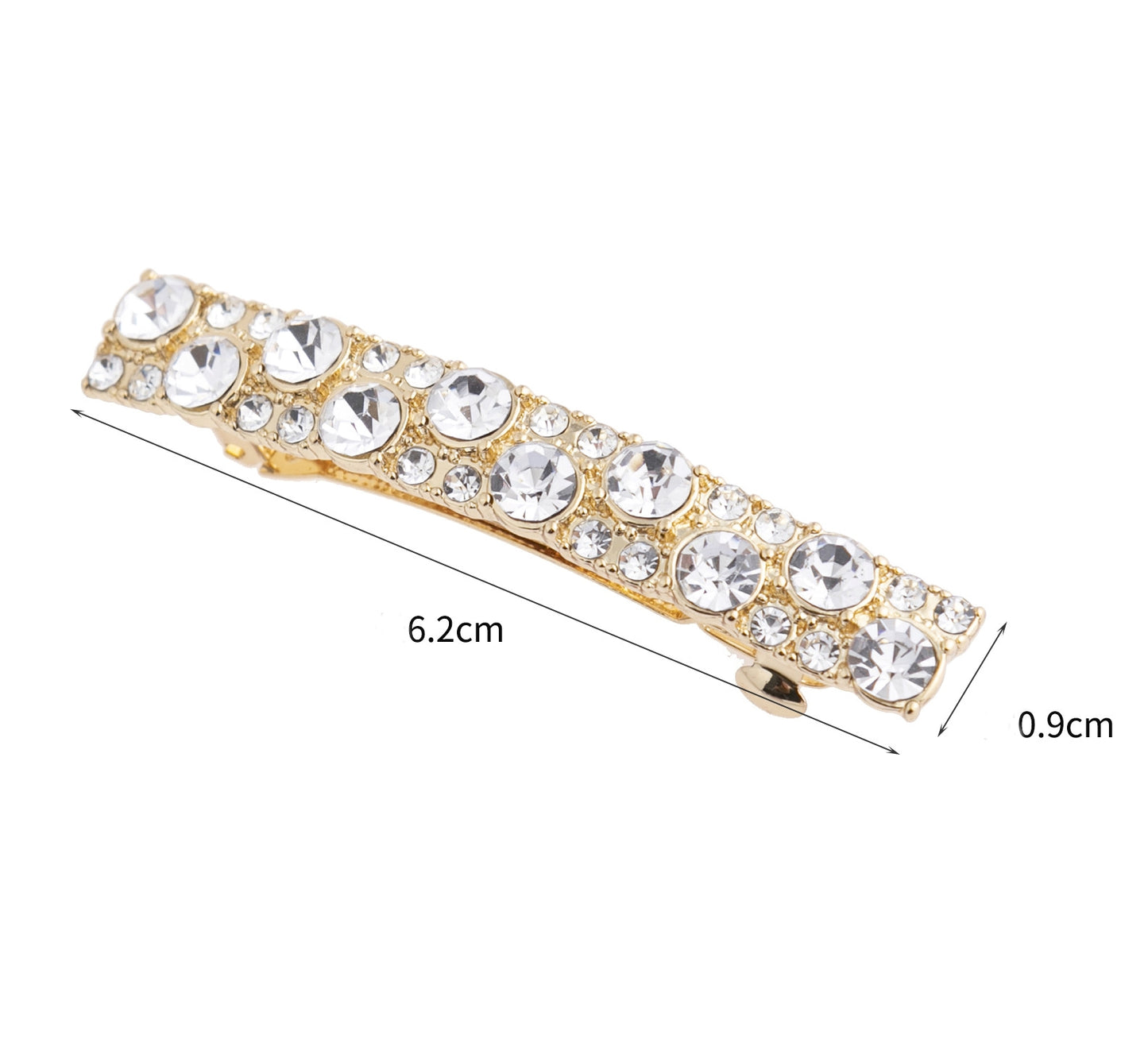 Rhinestones metallic hair barrette