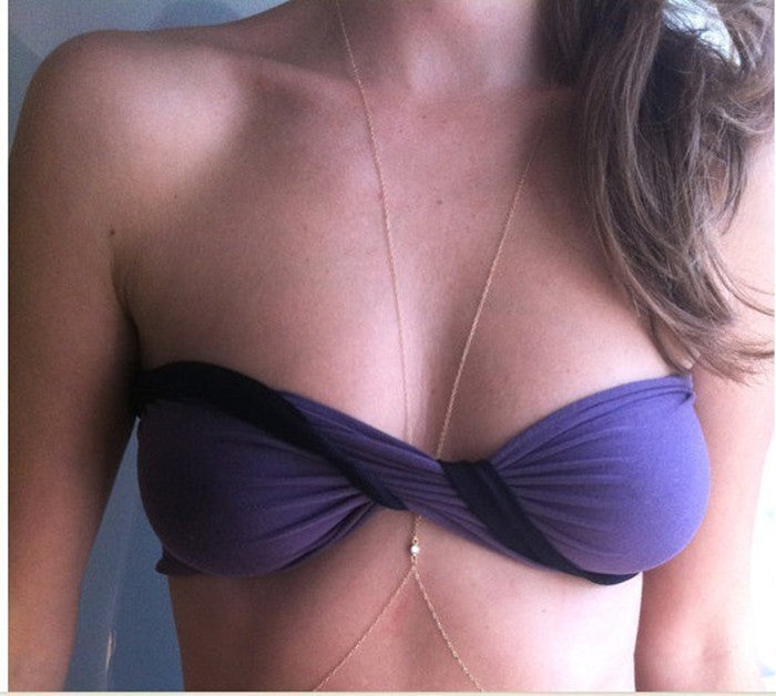Clear gems body chain