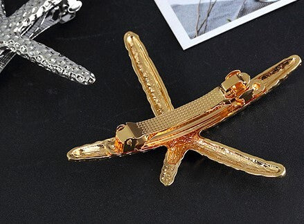 Star fish metallic hair barrette