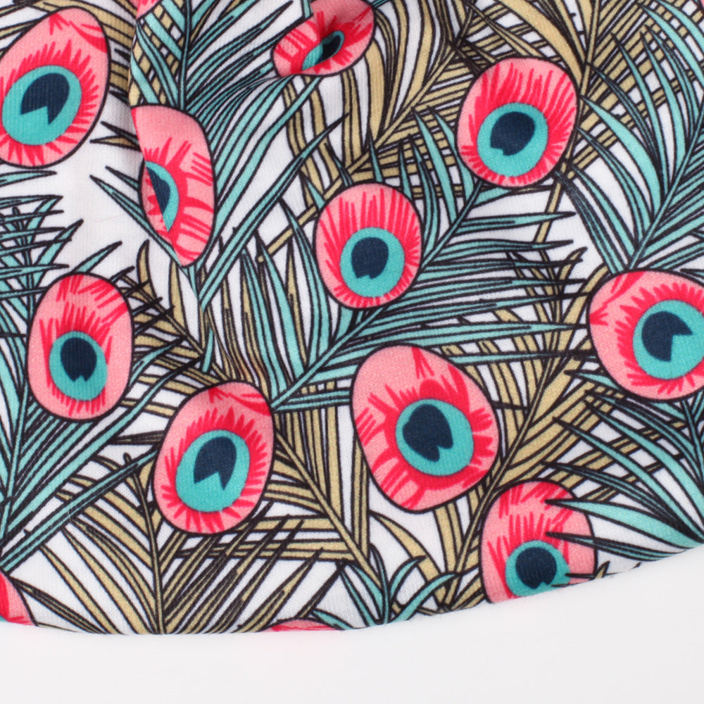 Multi-coloured peacock bandanna headband