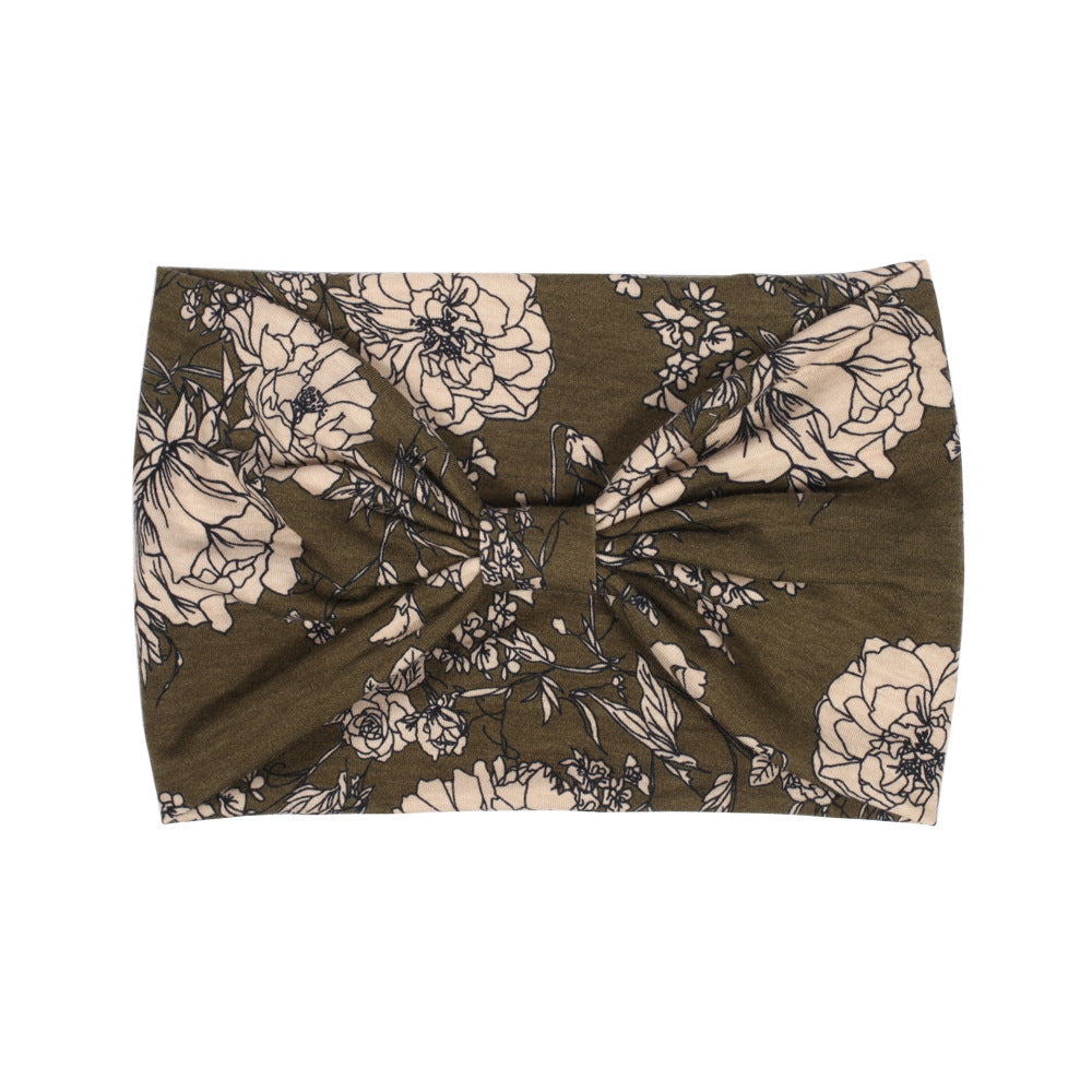 Large flowers 2-way bandanna headband